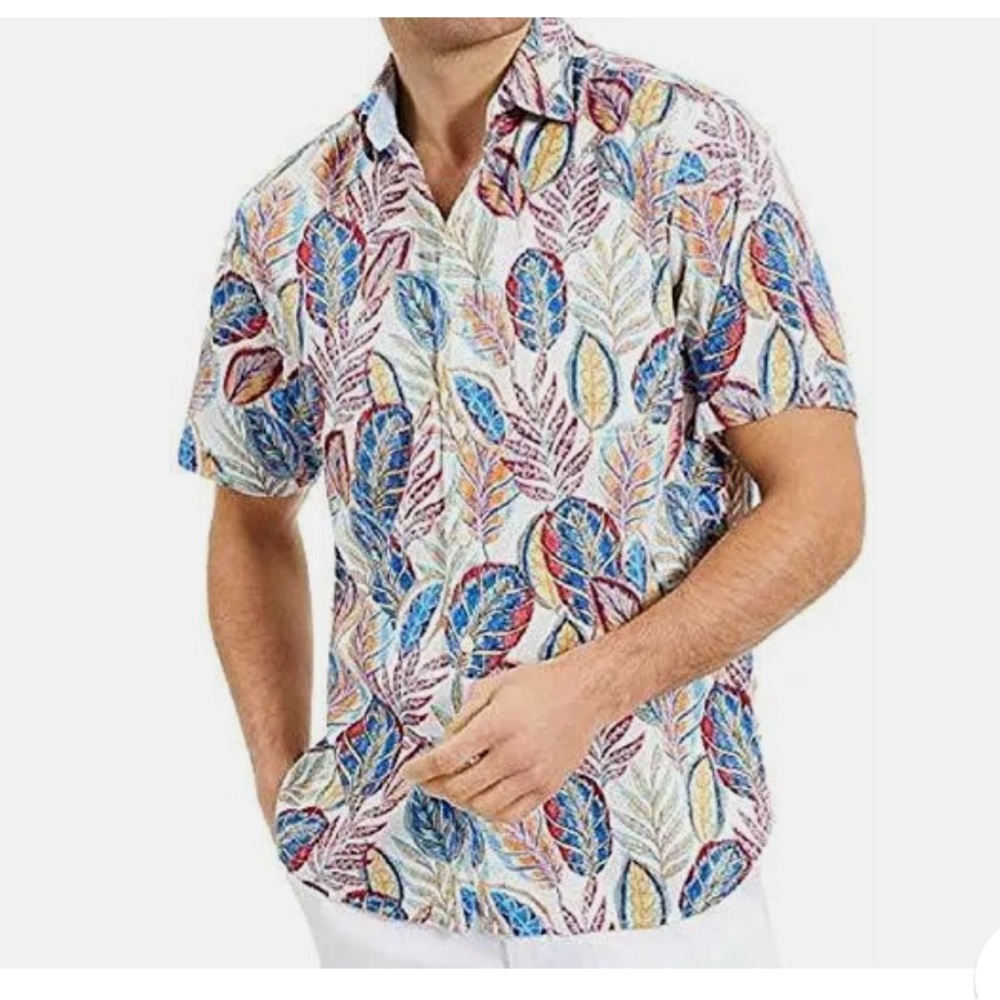 Tommy Bahama Festival Frond front-button Shirt